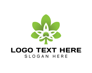 Weed - Cannabis Organic Leaf logo design
