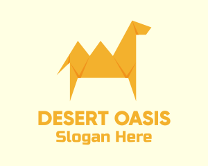 Camel - Yellow Camel Origami logo design