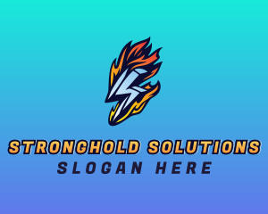 Energy Thunderbolt Gaming Flame  logo design