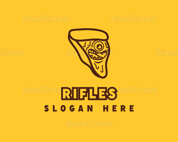 Pizza Slice Monster Logo