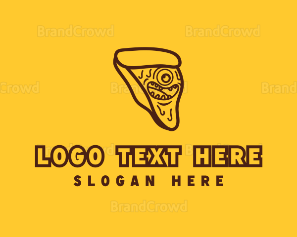 Pizza Slice Monster Logo