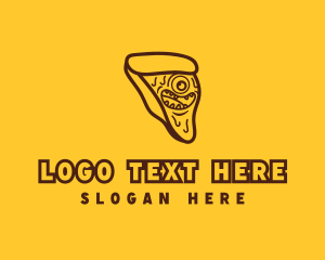 Happy - Pizza Slice Monster logo design