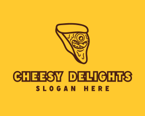 Cheesy - Pizza Slice Monster logo design