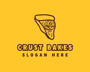 Crust - Pizza Slice Monster logo design