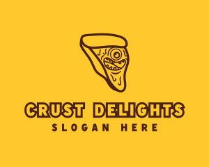 Crust - Pizza Slice Monster logo design