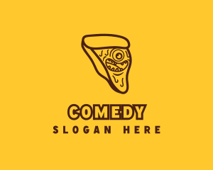 Food Stall - Pizza Slice Monster logo design