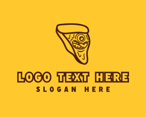 Cheese - Pizza Slice Monster logo design