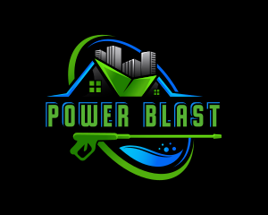 Power Wash Building Roof logo design