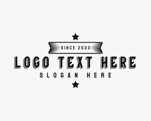 Monochrome - Retro Banner Business logo design