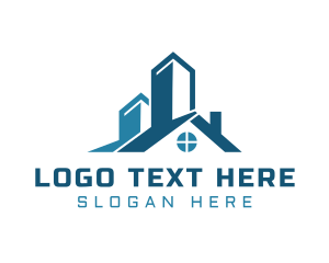 Town - House Building Real Estate logo design