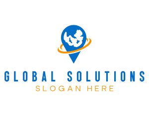 Universal - Pin Location Globe logo design