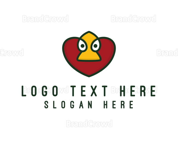 Duck Beak Heart Logo