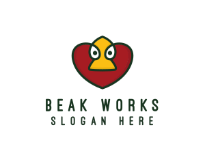 Beak - Duck Beak Heart logo design