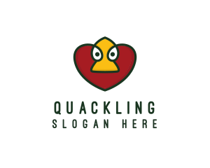 Duck Beak Heart  logo design