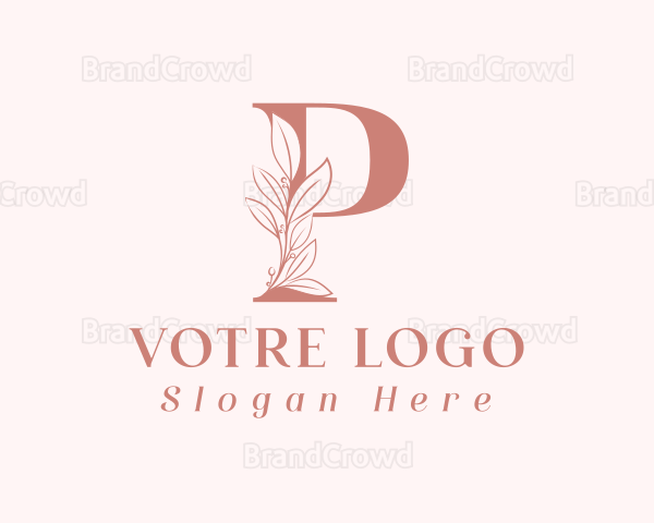 Elegant Leaves Letter P Logo