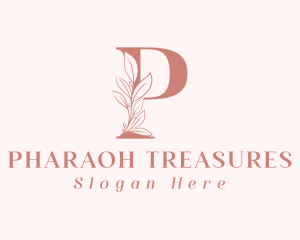 Elegant Leaves Letter P logo design