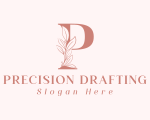 Elegant Leaves Letter P logo design