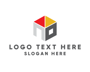 Geometric - Architectural House Cube logo design
