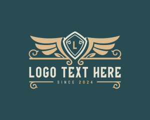 Winged - Royal Winged Shield logo design