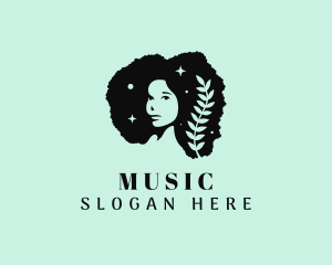 Fern - Leaf Afro Woman logo design