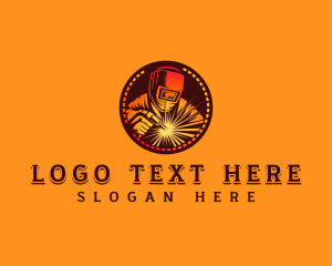 Industrial Welding Worker logo design