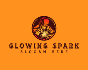 Industrial Welding Worker logo design