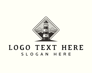 Seashore - Lighthouse Port Coastguard logo design