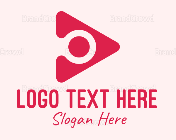 Magnifying Glass Play Button Logo