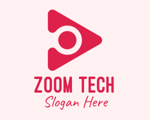 Zoom - Magnifying Glass Play Button logo design