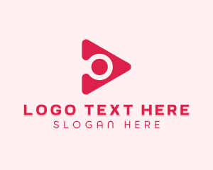 Zoom - Magnifying Glass Play Button logo design