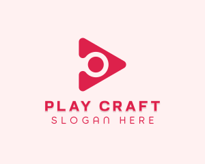 Magnifying Glass Play Button logo design