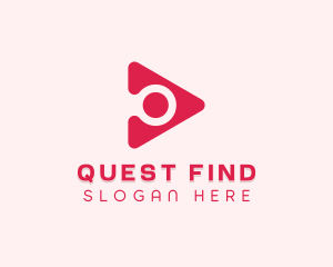 Seek - Magnifying Glass Play Button logo design