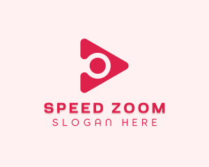 Zoom - Magnifying Glass Play Button logo design