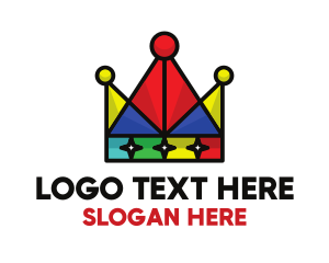 Polygon - Colorful Triangle Crown logo design