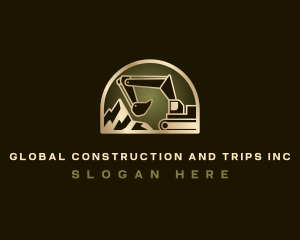 Demolition - Backhoe Excavator Quarry logo design