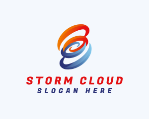 Rainstorm - Fire Storm Whirlwind logo design