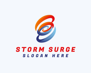 Cyclone - Fire Storm Whirlwind logo design