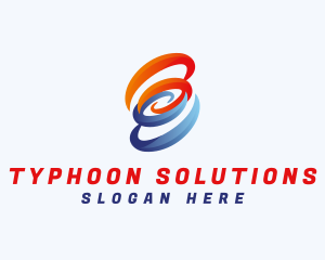 Typhoon - Fire Storm Whirlwind logo design