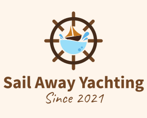 Marine Sailing Wheel logo design