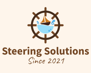 Steering - Marine Sailing Wheel logo design