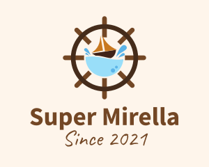 Transportation - Marine Sailing Wheel logo design