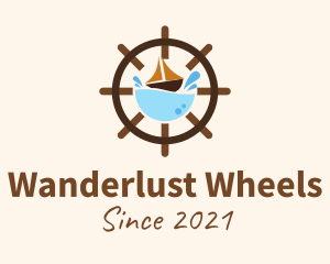 Marine Sailing Wheel logo design