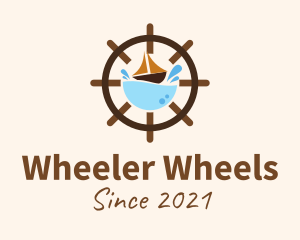 Marine Sailing Wheel logo design