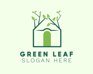 Landscaping Leaf House logo design