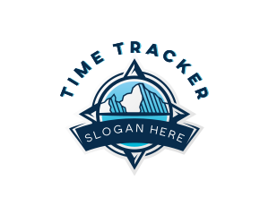 Mountain Compass Navigation logo design