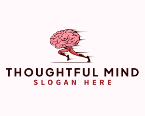 Thinking - Running Brain Exercise logo design