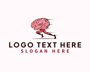 Thinking - Running Brain Exercise logo design