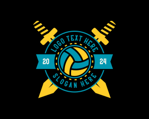 League - Volleyball Sports League logo design