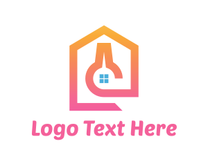 Test Tube - Pink Lab House logo design