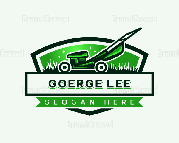 Grass Cutter Lawn Mower Logo